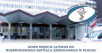 Nowe wejście główne do Wojewódzkiego Szpitala Zespolonego w Płocku