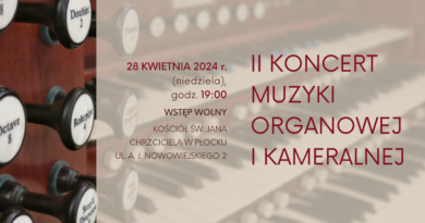 W niedzielę koncert muzyki organowej